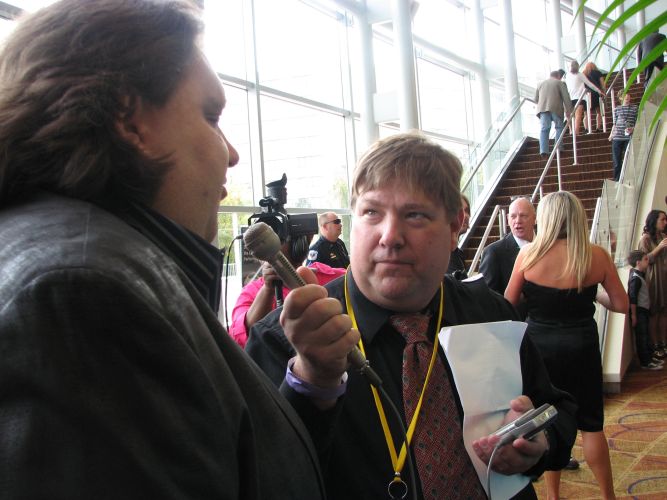 Joey being interviewed at GA Music Hall of Fame Awards
