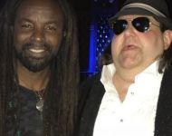 Joey with 2018 Round Glass Music Awards performer and Grammy nominee Rocky Dawuni