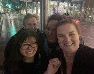 Joey, Jen, David Baker and Thuy Huang in Canary Wharf London Nov 2022