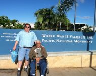 Joey with father-in-law David Tade at Pearl Harbor