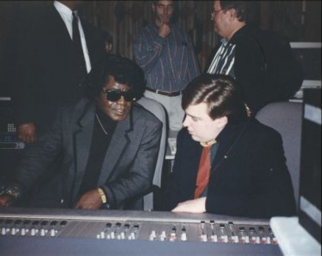 Joey with James Brown at board